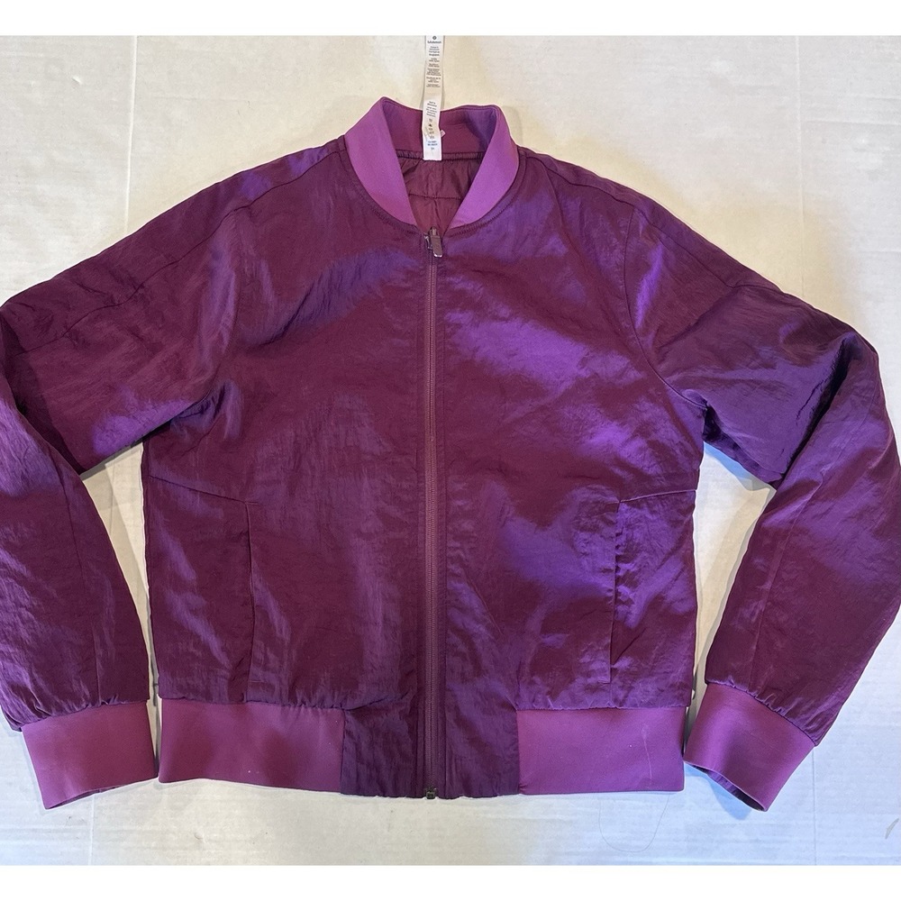 Lululemon Non-Stop Bomber Quilted Jacket Reversible Crop Marvel Purple Size 8